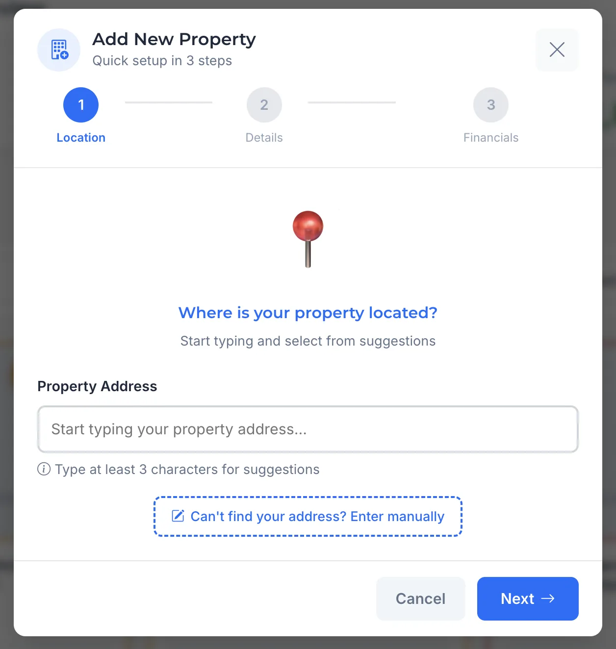 Step 1: Enter property address